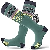 OutdoorMaster Ski Socks, Snowboarding Socks for Men & Women, Thermal Winter Warm & Breathable, Over The Calf Non-Slip Cuff