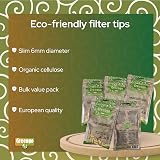 Greengo 1000 Biodegradable Organic Unbleached Slim 6mm Filter Tips ECO view 2