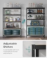 SONGMICS 5-Tier Heavy-Duty Shelving Units Set of 2 60 x 120 x 200 cm Black view 5
