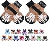 PUPTECK 2 Pairs Anti-Slip Dog Socks Paw Protectors for Hardwood Floors