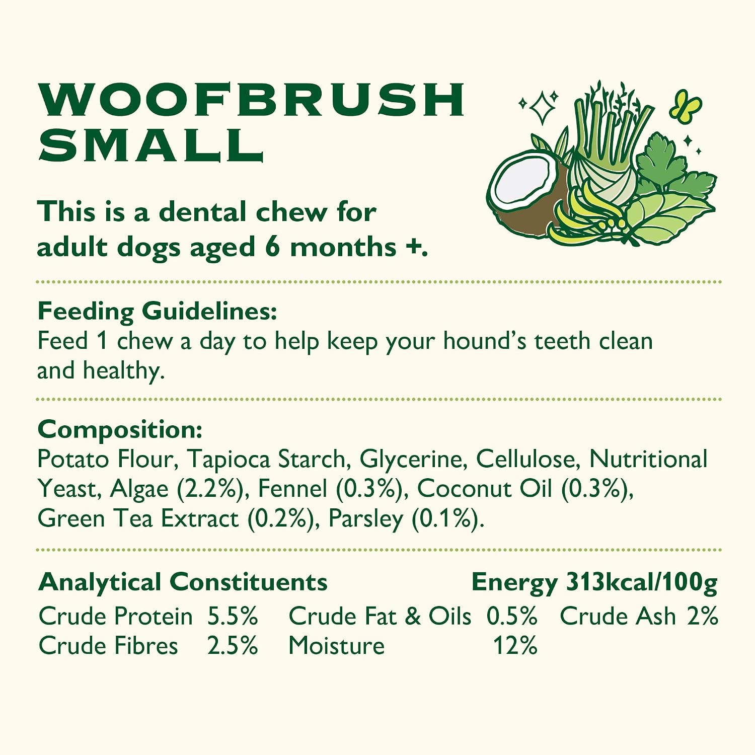 Lily's Kitchen Woofbrush Dental Chew - Natural Dental Sticks for Small Dogs (7 x 22g), 154 g (Pack of 1) - Image 4