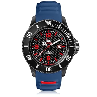 Ice-Watch - ICE carbon Black Blue - Blaue Herrenuhr mit Silikonarmband