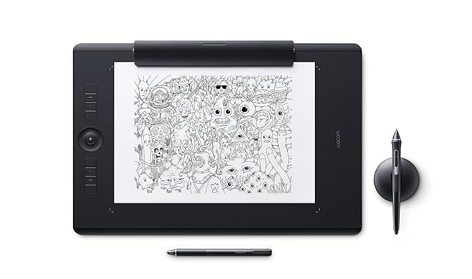 Wacom Intuos Pro Paper Edition Stifttablett Größe L – Grafiktablett mit Papierklemme inkl. Wacom Pro Pen 2 Eingabestift mit v