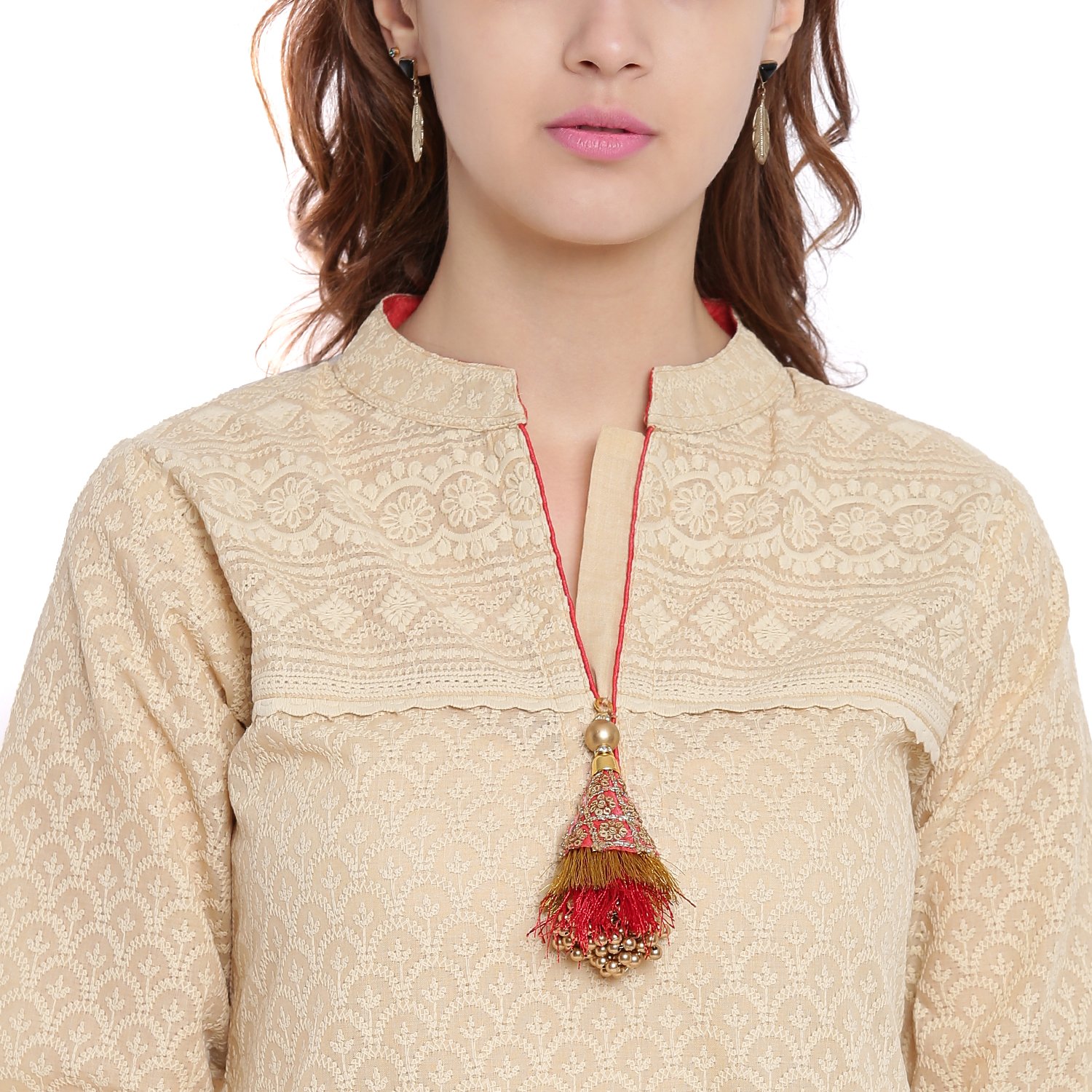 pinky pari cotton embroidered straight festive kurta with embroidered palazzo