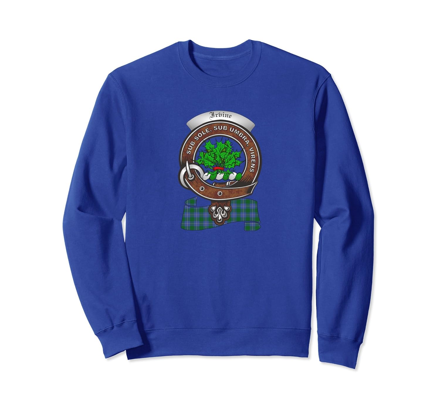 Irvine Scottish Clan Badge Sweatshirt with Tartan- TPT