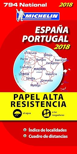 Download Carte Espagne Portugal Indéchirable Michelin 2018 PDF