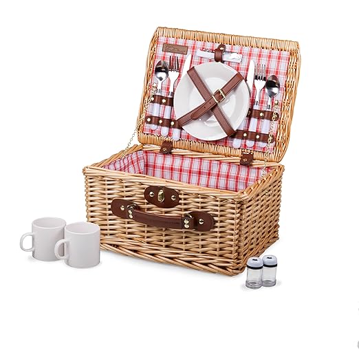 Picnic Time Catalina English Style Picnic Basket with Service for Two