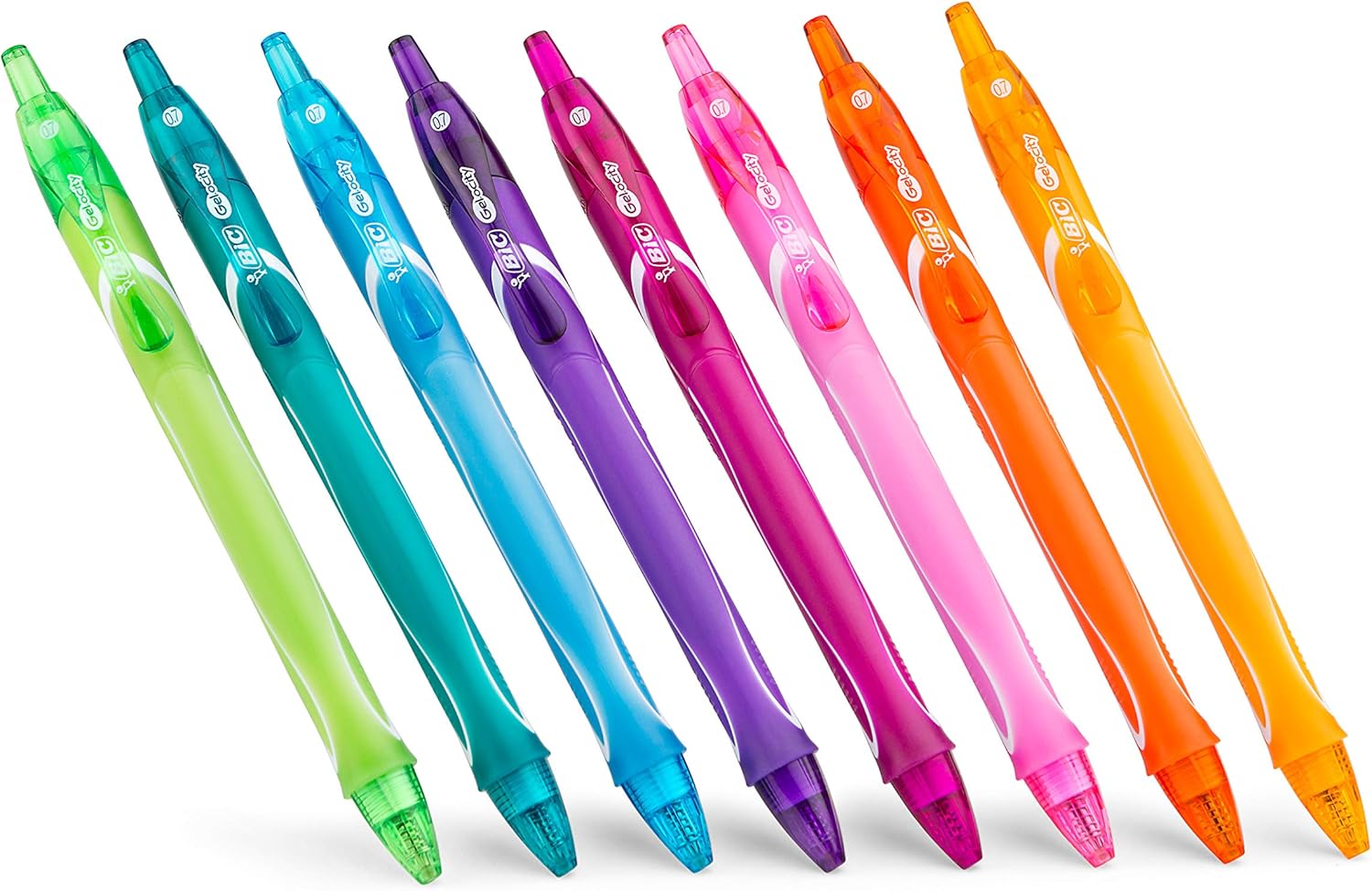 BIC Gel-Ocity Quick Dry Gel Pens, Medium Point Retractable Gel Pen (0.7mm), Assorted Colors, 8-Count: Office Products