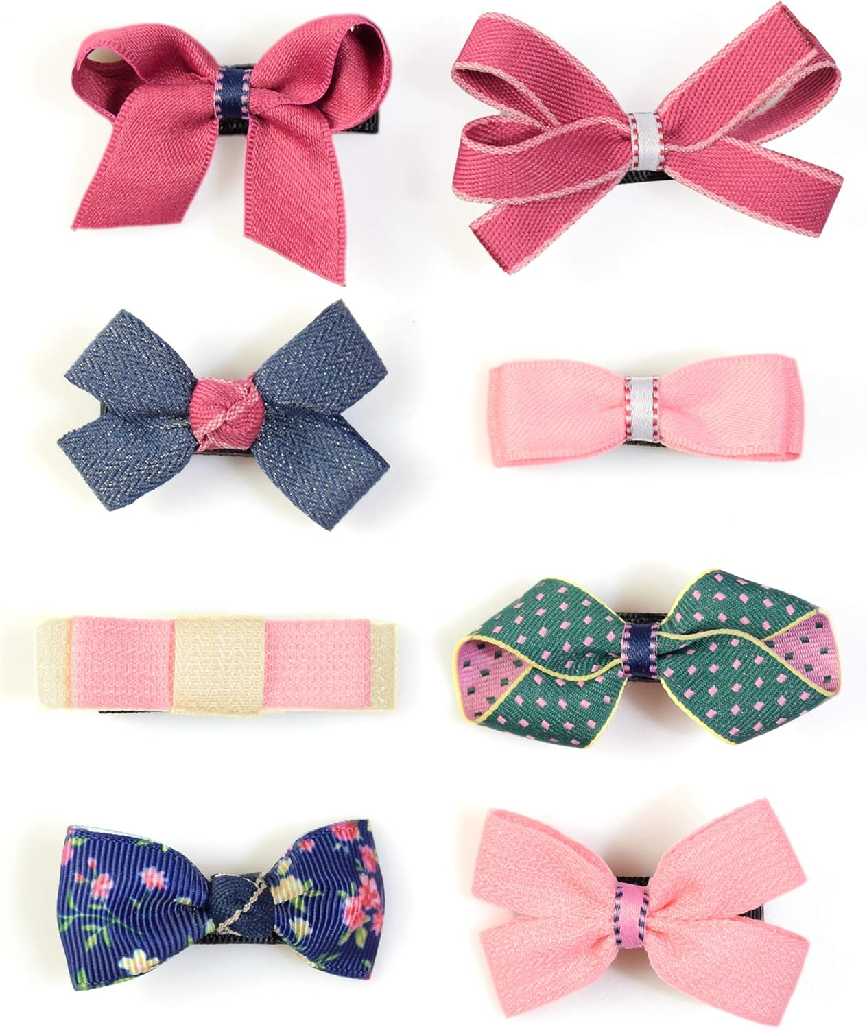 Baby Girls Hair Bow Clips, Ribbon Lined Alligator Hair Clips, Barrettes, Hairpins, Infant, Toddlers Hair Accessories
