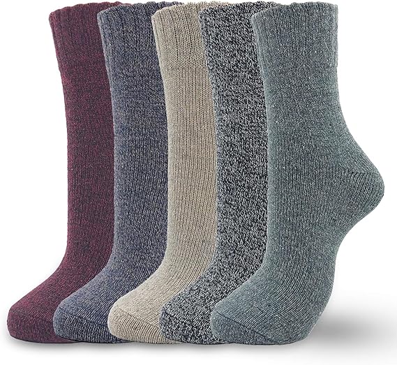 Amazon Belloxis 靴下 メンズ 冬 厚手あったか暖かい ソックス防寒 綿 防臭 透湿 24 28cm 5足 ビジネスソックス 通販