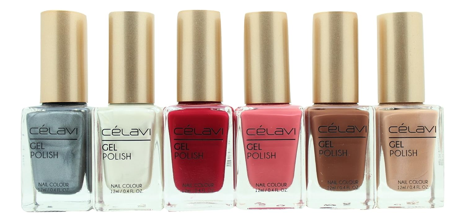 Amazon Com Celavi Gel Nail Polish Lacquer 6 Piece Collection Set