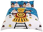 Guineys.ie Christmas Novelty Kids Adult Duvet Cover Set Bedding - Santa Express Elf Rudolph - 100% Cotton Incl Pillowcase Available in Single Double or King
