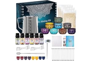 BANHEY Candle Making Supplies Kit for Adults Kids, DIY Scented Candle Making Kits Including Soy Wax Wicks Scents Oils Dyes Melting Pot Tins Spoon, Festival Gifts for Women