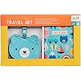 Petit Collage Luggage Tag and Passport Holder for Kids, Blue – Baby Travel Set Includes a Bear Luggage Tag and a Standard-Sized Kid’s Passport Cover