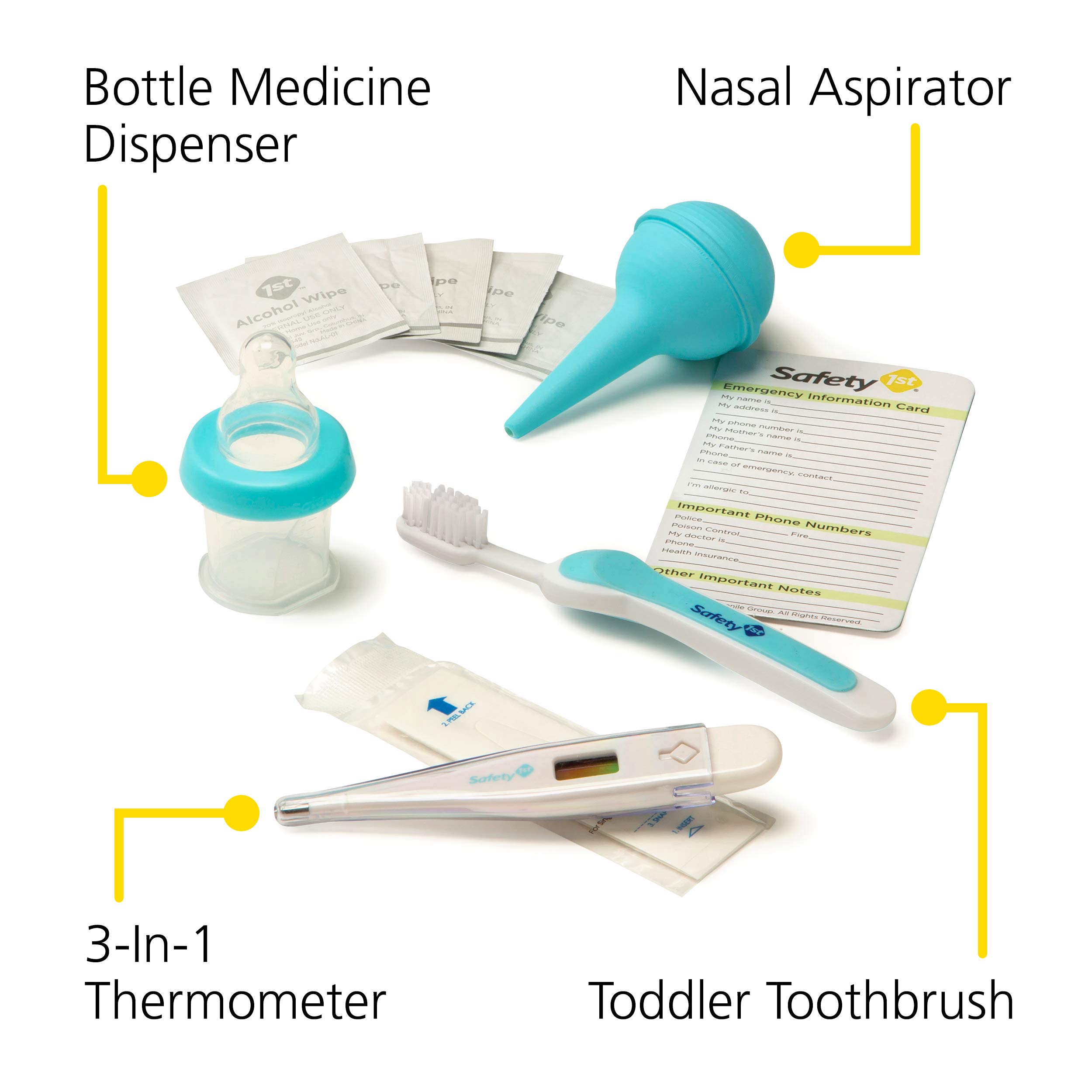 Safety 1st Deluxe Baby Healthcare and Grooming Kit, Arctic Blue, Newborn Baby Essentials, One Size, 25 Pieces