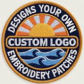 Givesmiles Personalized Logo Embroidered Patches, Custom Any Shape Iron On Sew On Hook and Loop Patch, Custom Image Text Logo Patches, Patch for Backpacks, Jacket, School, Team, Group