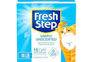 Fresh Step Simply Unscented Clumping Litter, Fresh Step Unscented Cat Litter With Activated Charcoal Technology, 14 lb. Box