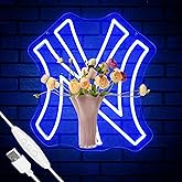 NY Baseball Neon Sign, New York Cool Light Up Dimmable NY Team Logo Hanging Led Neon Sign for Wall Decor, Bedroom, Party, Man Cave, Bedroom, Game Room Deco, Birthday Christmas Gift for Boys Fans (Blue)