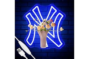 LEEITENLO NY Baseball Neon Sign, New York Cool Light Up Dimmable NY Team Logo Hanging Led Neon Sign for Wall Decor, Bedroom, Party, Man Cave, Bedroom, Game Room Deco, Birthday Christmas Gift for Boys Fans (Blue)
