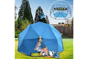 SMkidsport 10FT Dome Climber with Canopy, Climbing Dome with Tent and Mat for Kids 3-12, 1000 lbs Heavy Duty for Outdoor Backyard, Great Protection to Your Dome Climber for All Weather