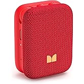 Monster Atomic Atom Wearable Bluetooth Speaker with Mics for Hands-Free Calls, IPX5 Waterproof, Compact and Portable Speaker for Workout, Cycling, Red