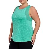 MTICFMY Plus Size Workout Tank Tops for Women with Mesh, XL-5XL Long Yoga Sleeveless Shirts Loose Fit, Athletic Tunics Top