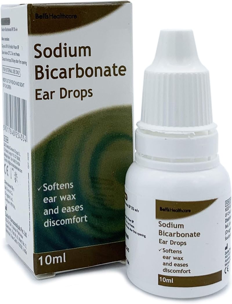 Bells Healthcare Sodium Bicarbonate 10ml Ear Drops Softens Ear Wax