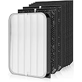 Ecofort 3500 Replacement Filters Compatible with Air Doctor 3000 3500 3500i Air Purifiers, Includes 1 High-Efficiency Filter, 2 Carbon Filters, 4 Pre-Filters, Comparable to ADF3001, ADF3002, ADF3003