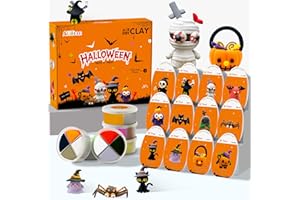 ARTPAR Halloween Crafts for Kids,Air Dry Clay Crafts Kit,12 Boxes Modeling Magic Soft Clay Art Sculpting Supplies,DIY Molding Clay Kit Hallowmas Pumpkin Party Favors for Boys & Girls Age 3-12