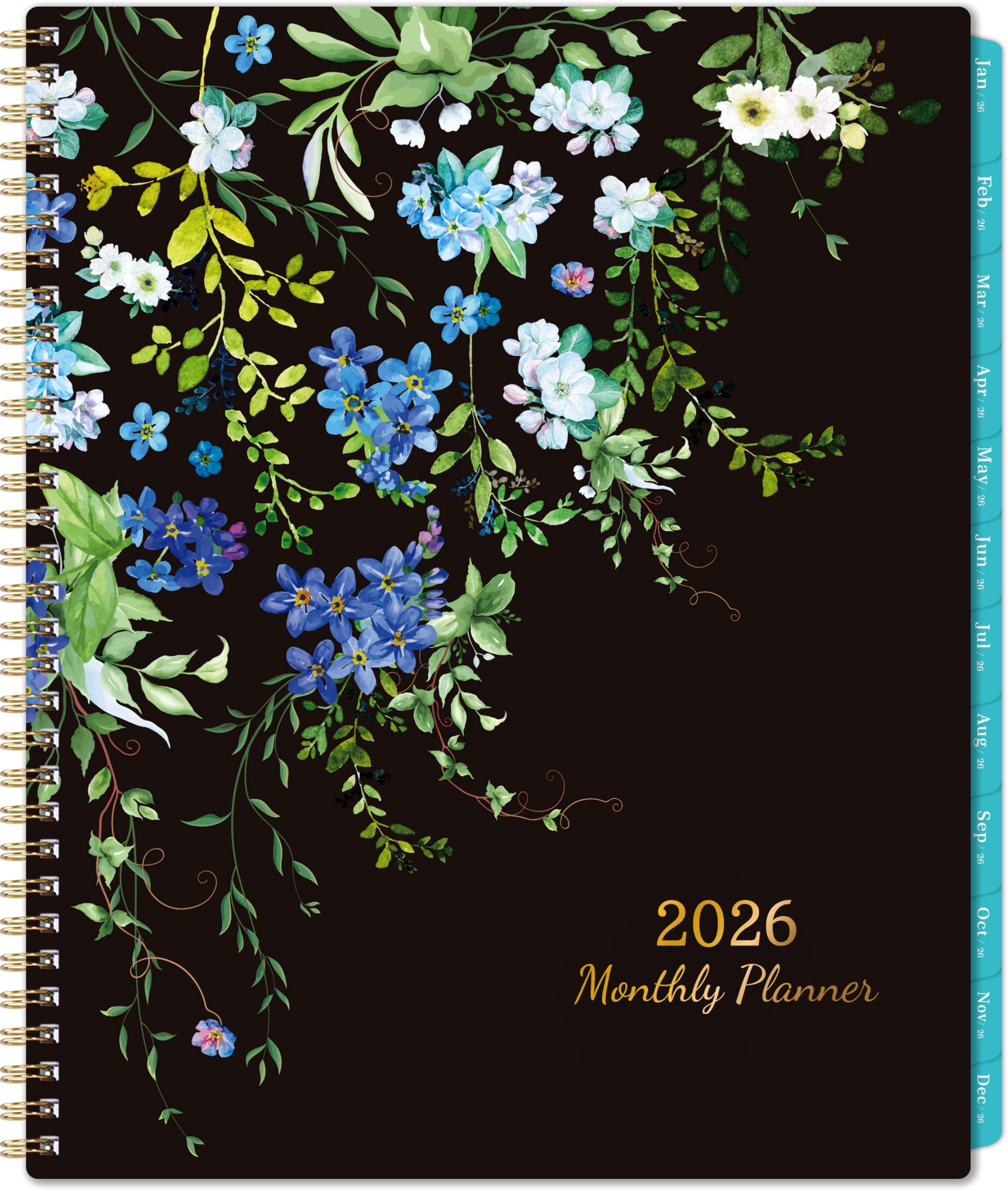 Photo 1 of 2026 Monthly Planner - 9'' x 11'', Large 12 Monthly Calendar/Planner 2026, Jan. 2026 - DEC. 2026, 2026 Calendar Planner with Twin-wire Binding, Note Pages, Tabs, Inner Pocket, Thick Paper
