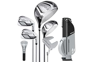 1GoTo-G 5/6/7 Pieces Kids Golf Clubs Set - Youth Golf Clubs Junior Set Ages 3-14 Includes Stand Bag, 1# Driver, 5# Hybrid, 7#, PW# Irons and Putter Right Hand for Boys Girls