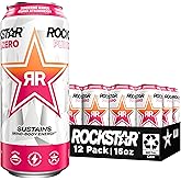Rockstar Pure Zero Energy Drink, Tangerine Mango Guava Strawberryh, 0 Sugar, with Caffeine and Taurine, 16 Fl Oz (Pack of 12) (Packaging May Vary)