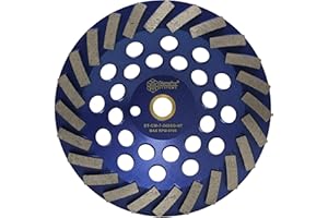 DiamaPro Systems DT-CW-7-24SEG-NT Non Threaded 7 Inch 24 Segment Turbo Concrete Grinding Cup Wheel for Grinding, Leveling, & Removing Glue/Coating