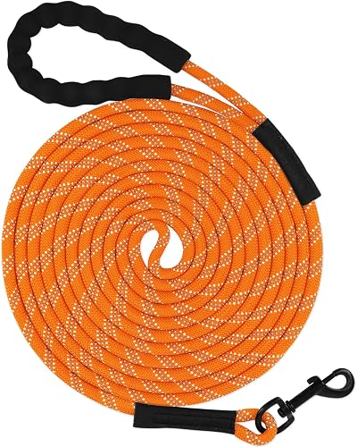 Taglory Training Lead for Dogs 20 m Reflective Long Rope Lead with Padded Handle