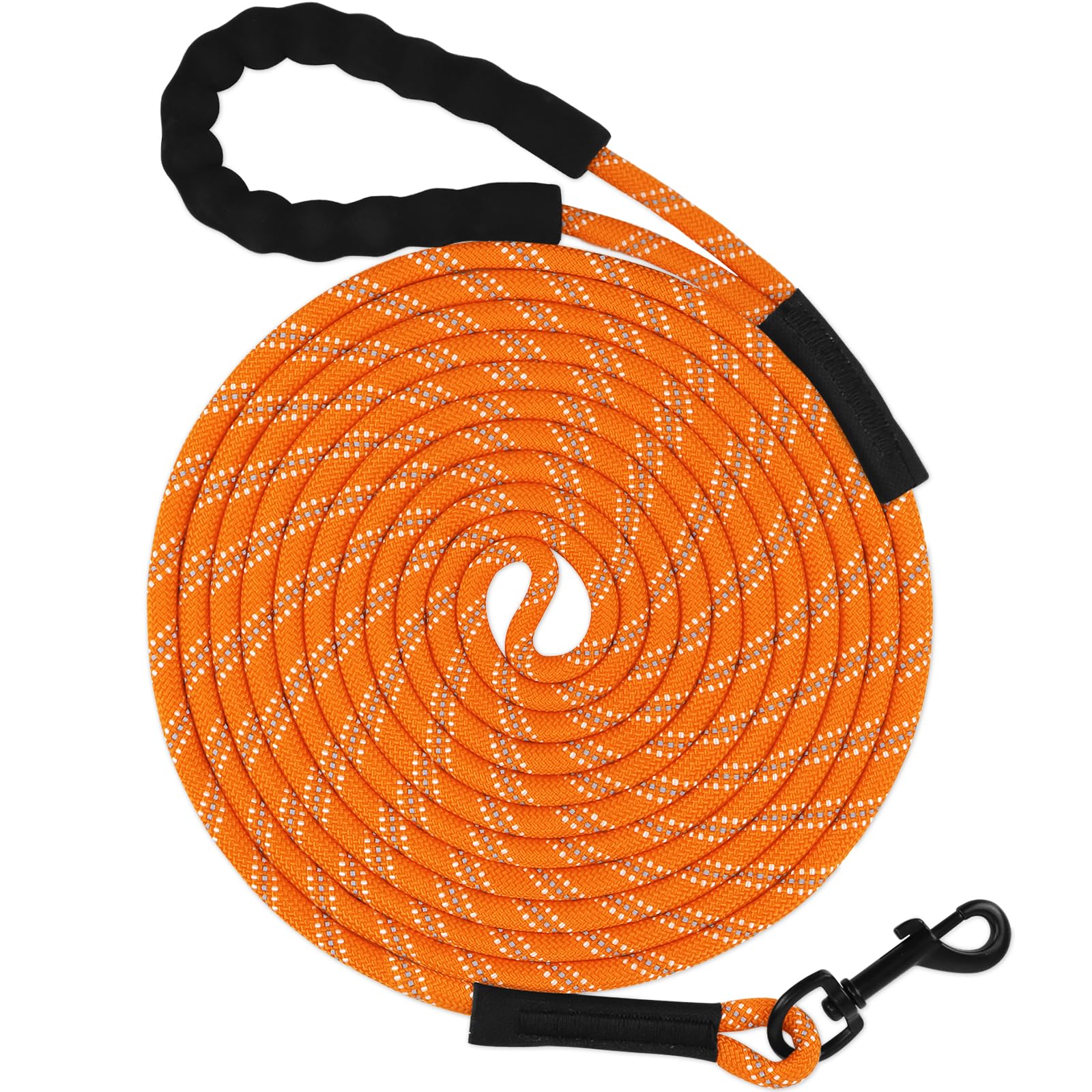 Taglory Training Lead for Dogs 5 m, Reflective Long Rope Lead with Soft Padded Handle for Small Medium Large Dogs, Orange