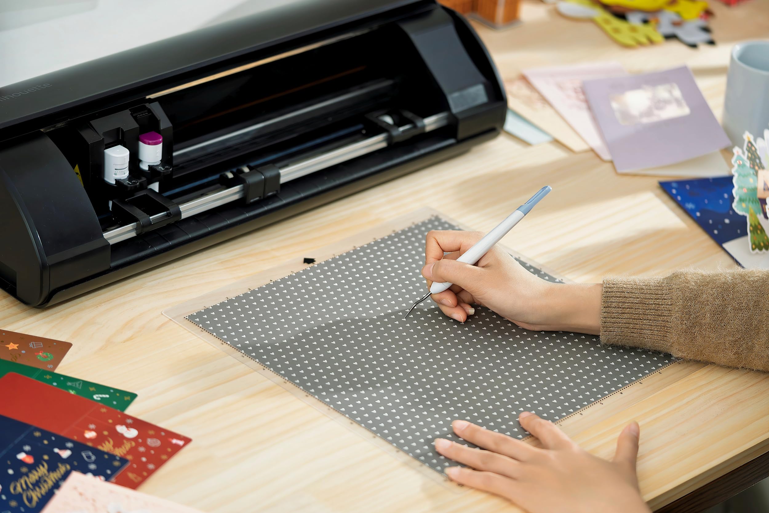 Crabcut Cutting Mats for Silhouette Cameo 5/4/3/2/1 12x12 Inch 4 Mats Standard Stickness Dot Design Durable Long Lasting Replacement Sticky Cut Mat for HTV Vinyl Cardstock Projects