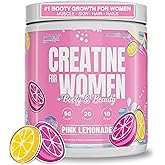 Nutrex Research Creatine for Women Booty & Beauty – Pink Lemonade | 5g Creatine, 2g Collagen, BCAAs & Hyaluronic Acid | Gluten Free, 30 Servings