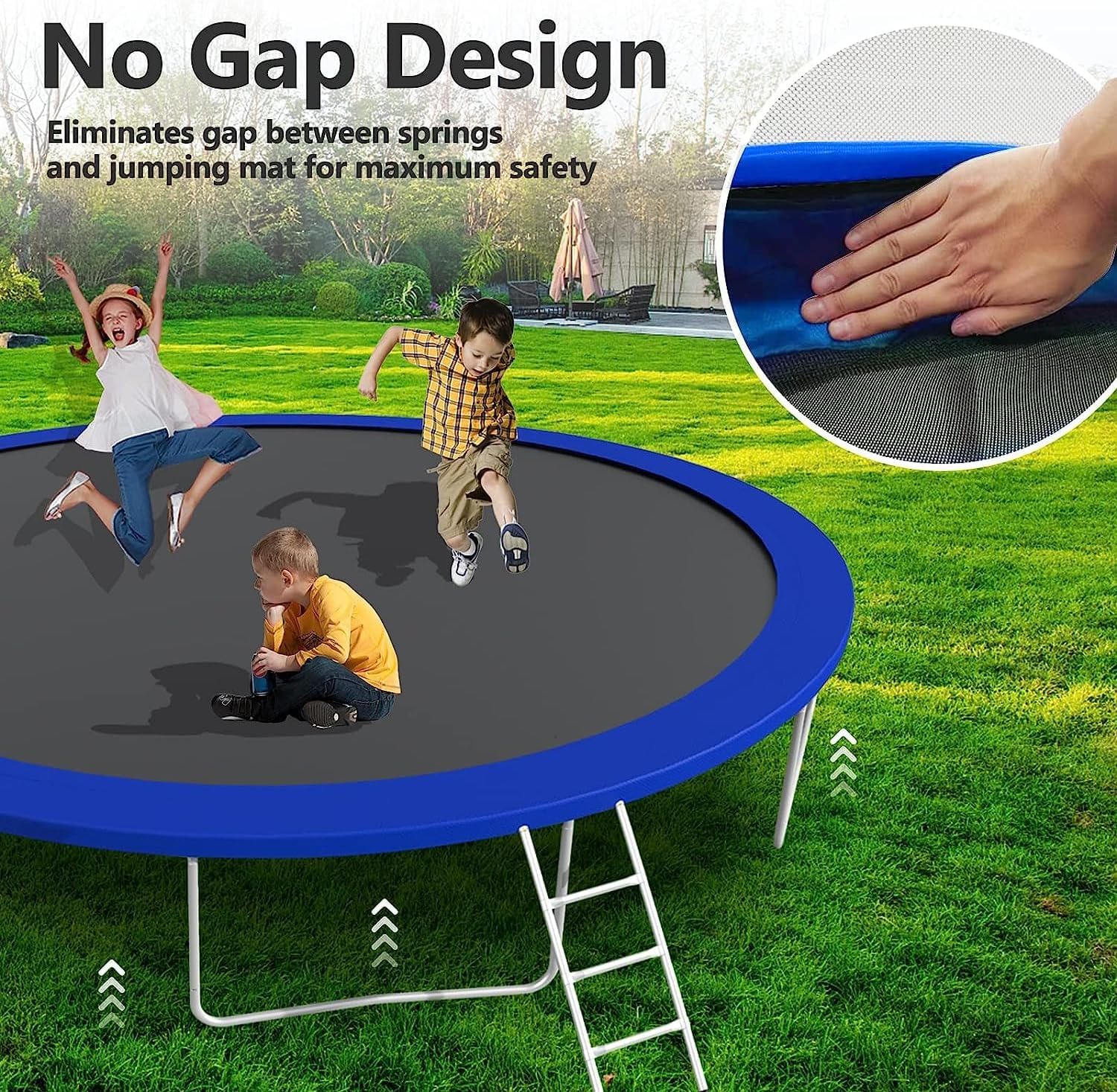 Lyromix Upgraded 16FT 15FT 14FT 12FT 10FT 8FT Trampoline Outdoor with Basketball Hoop and Net, Capacity for 4-6 Kids and Adults
