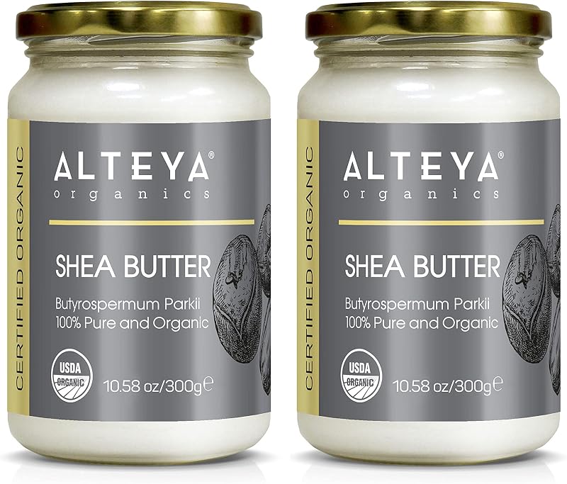 Alteya Organic Shea Butter 300g x2 Bundle USDA Pure Natural Vegan Face Body Hair