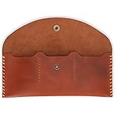 TheAntiq Genuine Leather Currency Pouch for Men & Women – Travel Money Organizer with 3 Card Slots | Handmade Leather Cash Wallet & Dollar Bill Holder – Slim Travel Money Bag