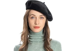 ZLYC Wool French Beret Hat Solid Color Beret Cap for Women Girls
