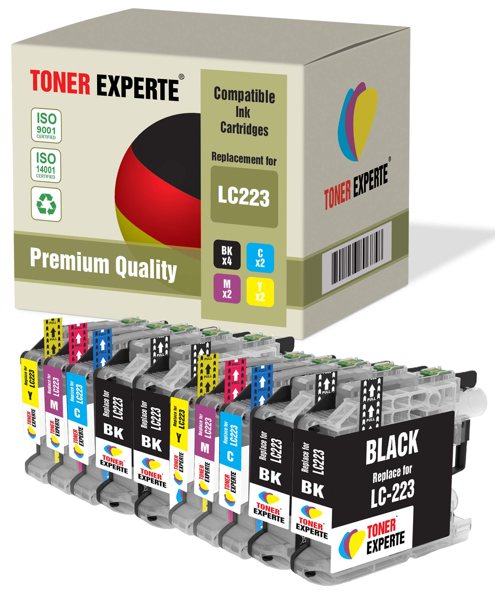TONER EXPERTE 10 XL Compatible LC223 Premium Ink Cartridges for DCP-J4120DW MFC-J4420DW MFC-J4620DW MFC-J4625DW MFC-J480DW MFC-J5620DW MFC-J5625DW MFC-J5720DW MFC-J680DW MFC-J880DW