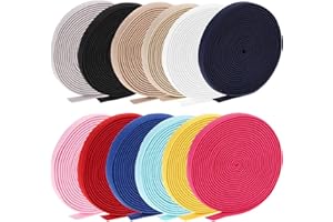 SUPVOX 12pcs Thick 1cm Elastic Clothing Bands High Stretch Flat Sewing Bands for Crafting and Garment