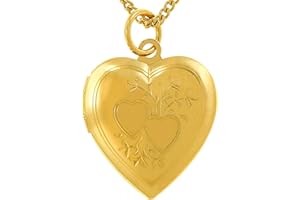 Lifetime Jewelry Photo Locket for Women and Girls [ Two Hearts ] - Up to 20X More 24k Real Gold Plating Than Other Heart Lock