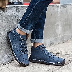 Dacomfy Men's Shoes Leather Work Boots Casual