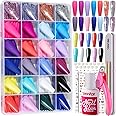 Teenitor Long Fake Nails Kit - 10 Colors Matte & Glossy, 4 Glitter Press On Nails