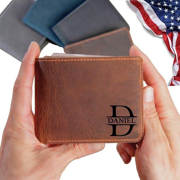 Custom Engraved Leather Wallet For Men — Personalize With Photo, Name, Or Initials - View #3