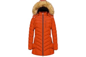 CREATMO US Women's Winter Hooded Coat Waterproof Warm Long Puffer Jacket Parka