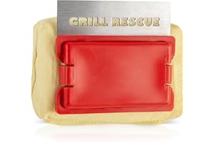Grill Rescue BBQ Replaceable Cleaning Head, Bristle Free - Durable and Unique Scraper Tools for Cast Iron or Stainless-Steel Grates, Barbecue Cleaner