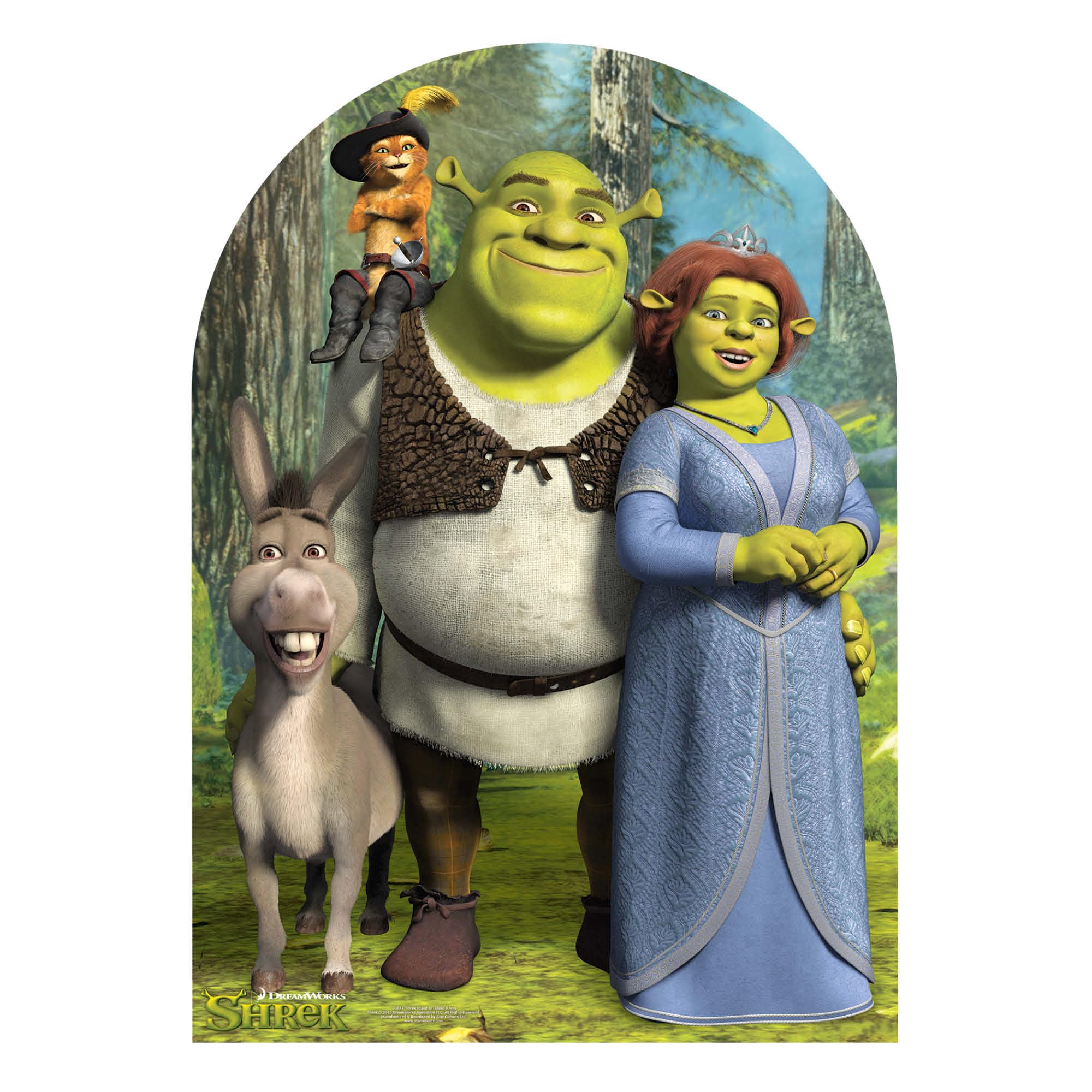 STAR CUTOUTS STSC821 Offical Lifesize Cardboard Cutout Party Decoration & Fun Gift Shrek Fiona Donkey Child Size Stand in Height 134cm โ image 1